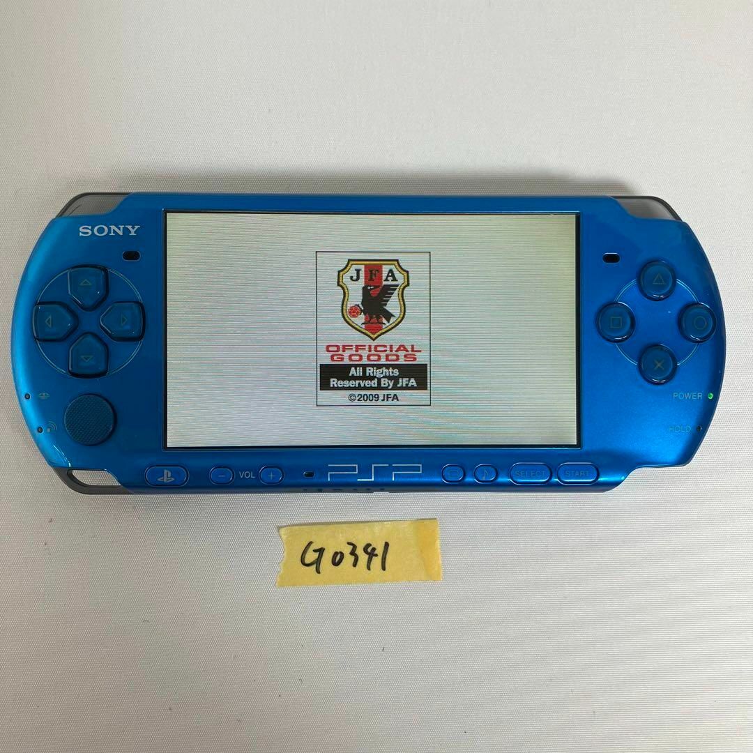 PlayStation Portable(プレイステーションポータブル)の【G0341】完品 美品 PSポータブル PSP3000 バイブラントブルー エンタメ/ホビーのゲームソフト/ゲーム機本体(携帯用ゲーム機本体)の商品写真