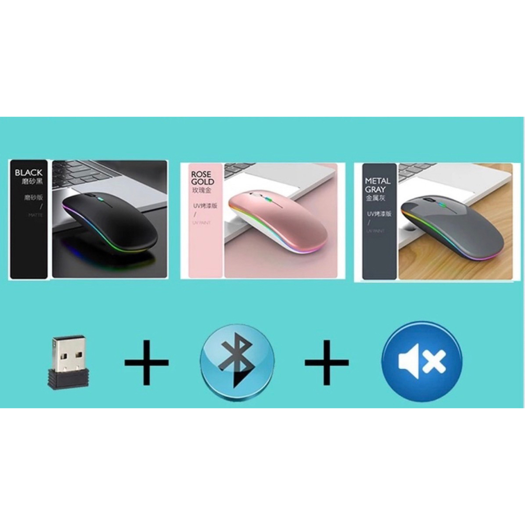  マウス  ワイヤレス USB Bluetooth 無線接続 光る ブラック その他のその他(オーダーメイド)の商品写真