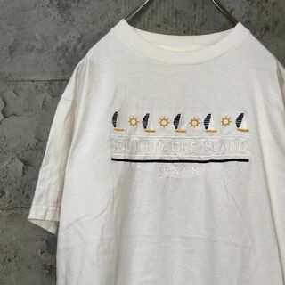 SOUTH PADRE ISLAND 刺繍 帆船 ヴィンテージ Tシャツ(Tシャツ/カットソー(半袖/袖なし))