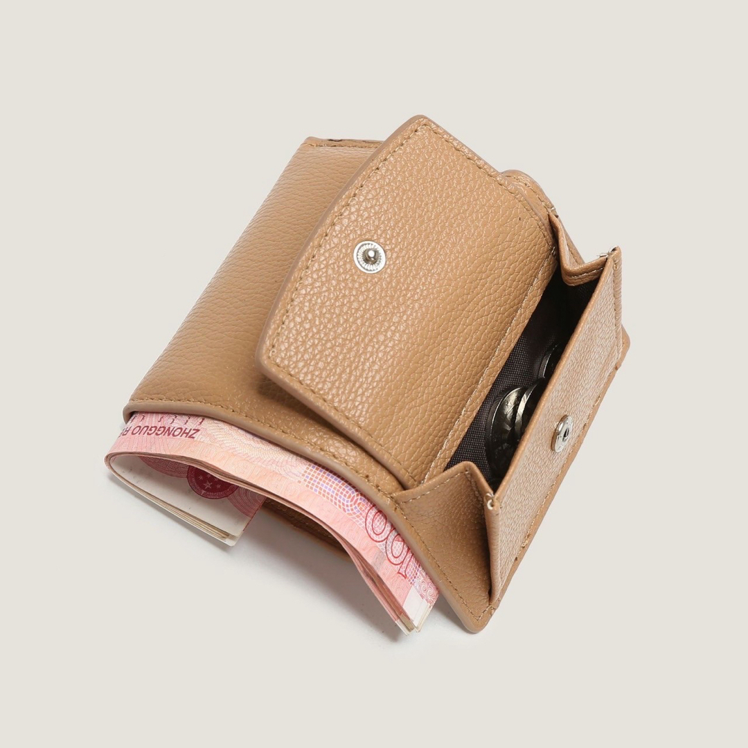 本革 ミニ財布 コインケース 三つ折り ミニウォレット 小銭入れ 高品質 大容量 レディースのファッション小物(財布)の商品写真