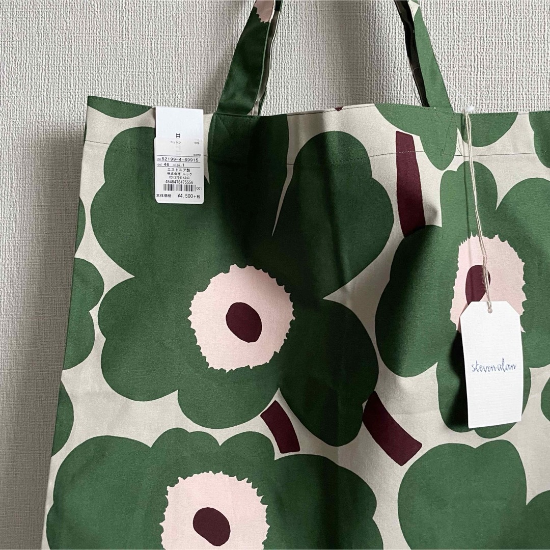 marimekko(マリメッコ)の希少！新品marimekkoマリメッコ ウニッコ柄 トートバッグ グリーン 緑 レディースのバッグ(トートバッグ)の商品写真