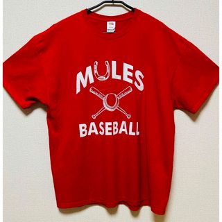 フルーツオブザルーム(FRUIT OF THE LOOM)の【US古着】 baseball フロントプリントTシャツ(2XL/レッド)(Tシャツ/カットソー(半袖/袖なし))