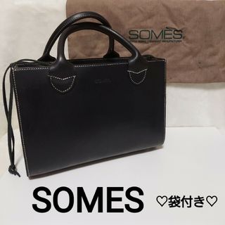 SOMES ハンドバッグ ブラック 本革