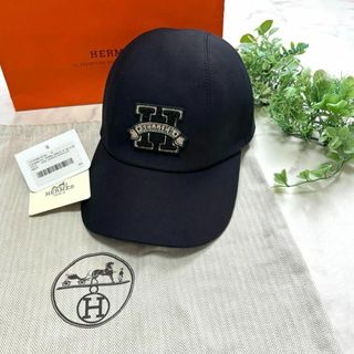 エルメス(Hermes)のエルメス　コットン キャスケット　デイヴィス　H セリエ　ノワール 黒(キャップ)