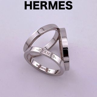 エルメス(Hermes)の【極美品】HERMES エルメス スカーフリング 90 トリオ シルバー(その他)