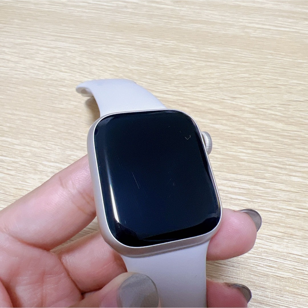 Apple Watch(アップルウォッチ)のApplewatch series9 41mm スターライト S/M  レディースのファッション小物(腕時計)の商品写真