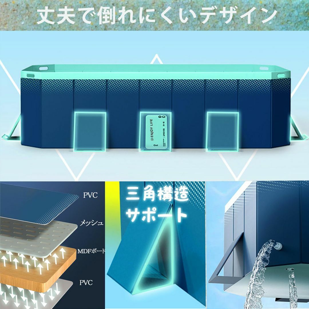 Hyindoor ビニールプール 空気入れ不要 2.1m 子供用 ペット用 折り キッズ/ベビー/マタニティのキッズ/ベビー/マタニティ その他(その他)の商品写真