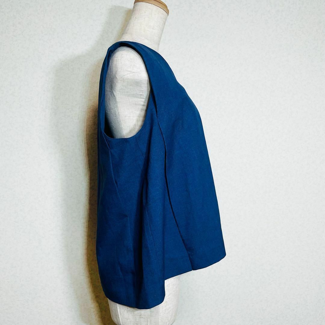 アルファキュービック ベスト ジレ ノースリーブ ブラウス ブルー 388 レディースのトップス(シャツ/ブラウス(半袖/袖なし))の商品写真