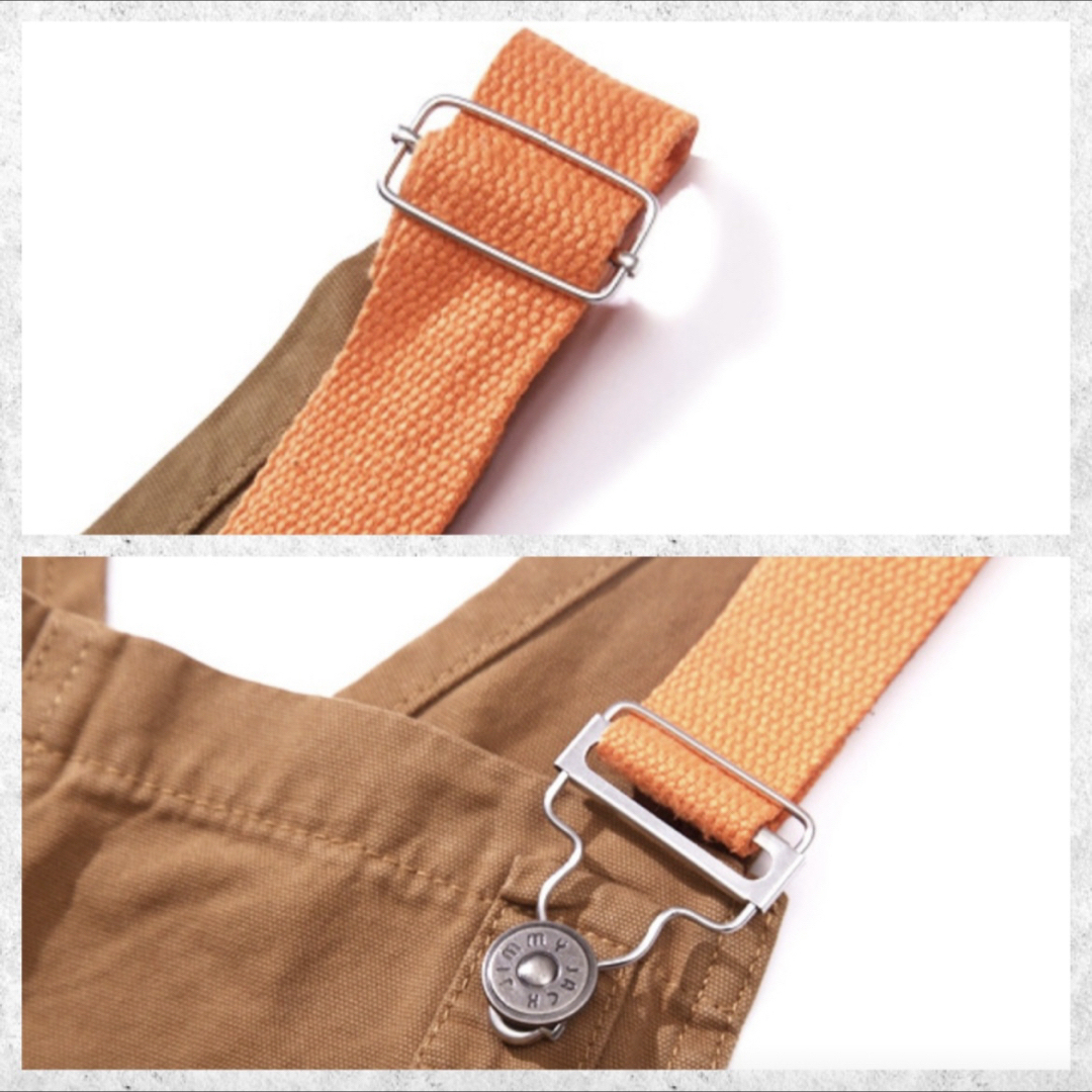 L オーバーオール ダメージ加工 サロペット アメカジ つなぎ ブラウン メンズ メンズのパンツ(サロペット/オーバーオール)の商品写真
