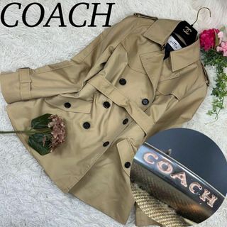 COACH - コーチ レディース トレンチコート 牛革ロゴタグ 美品 M (A370