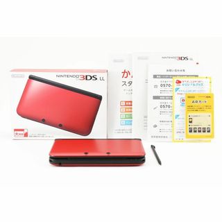 ニンテンドー3DS(ニンテンドー3DS)の【G0356】美品 完品 ニンテンドー3DS LL レッド×ブラック(携帯用ゲーム機本体)