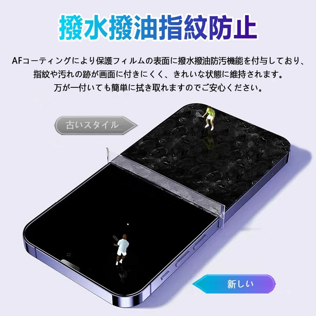 【サイズ:6.1インチ(2.5D)】iPhone 14proガラスフィルム ブル スマホ/家電/カメラのスマホアクセサリー(その他)の商品写真