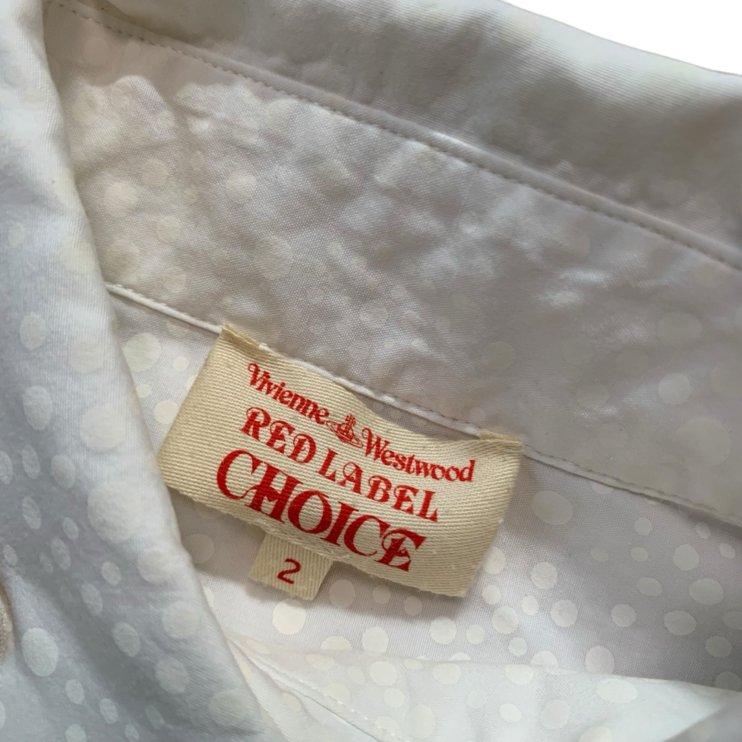 Vivienne Westwood(ヴィヴィアンウエストウッド)のヴィヴィアンウエストウード　シャツ　ブラウス　白　オーブ刺繍　ドット レディースのトップス(シャツ/ブラウス(長袖/七分))の商品写真