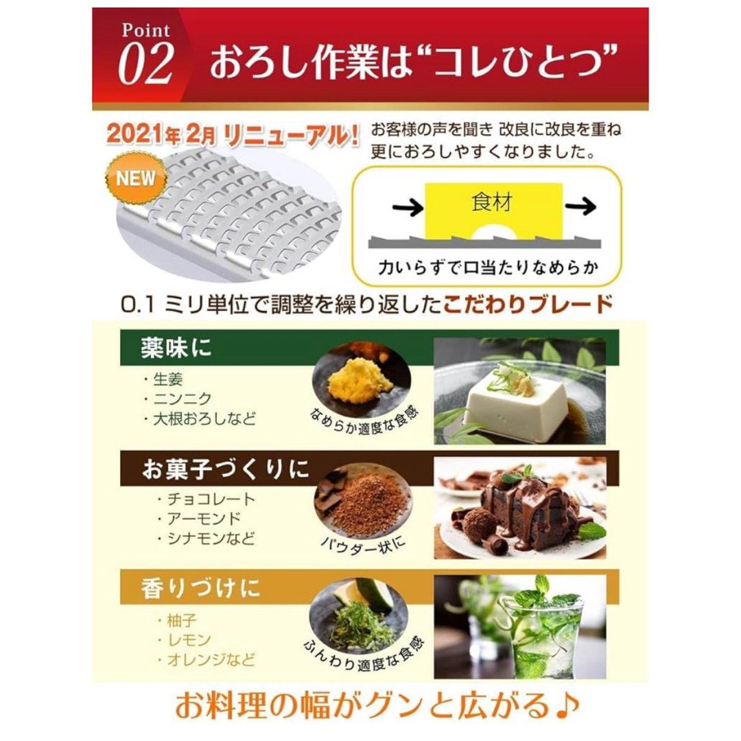 【プロ料理人が監修】　OROSSO  チーズグレーター　シュレッダー　おろし器 インテリア/住まい/日用品のキッチン/食器(調理道具/製菓道具)の商品写真