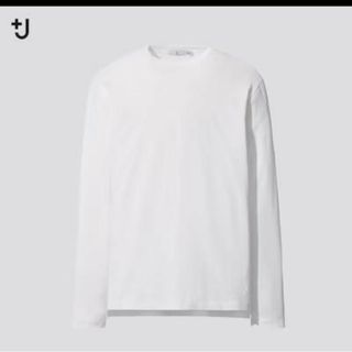 ユニクロ(UNIQLO)の新品 ＋J ユニクロ スーピマコットンクルーネックT ホワイト ロンT XXL(Tシャツ/カットソー(七分/長袖))