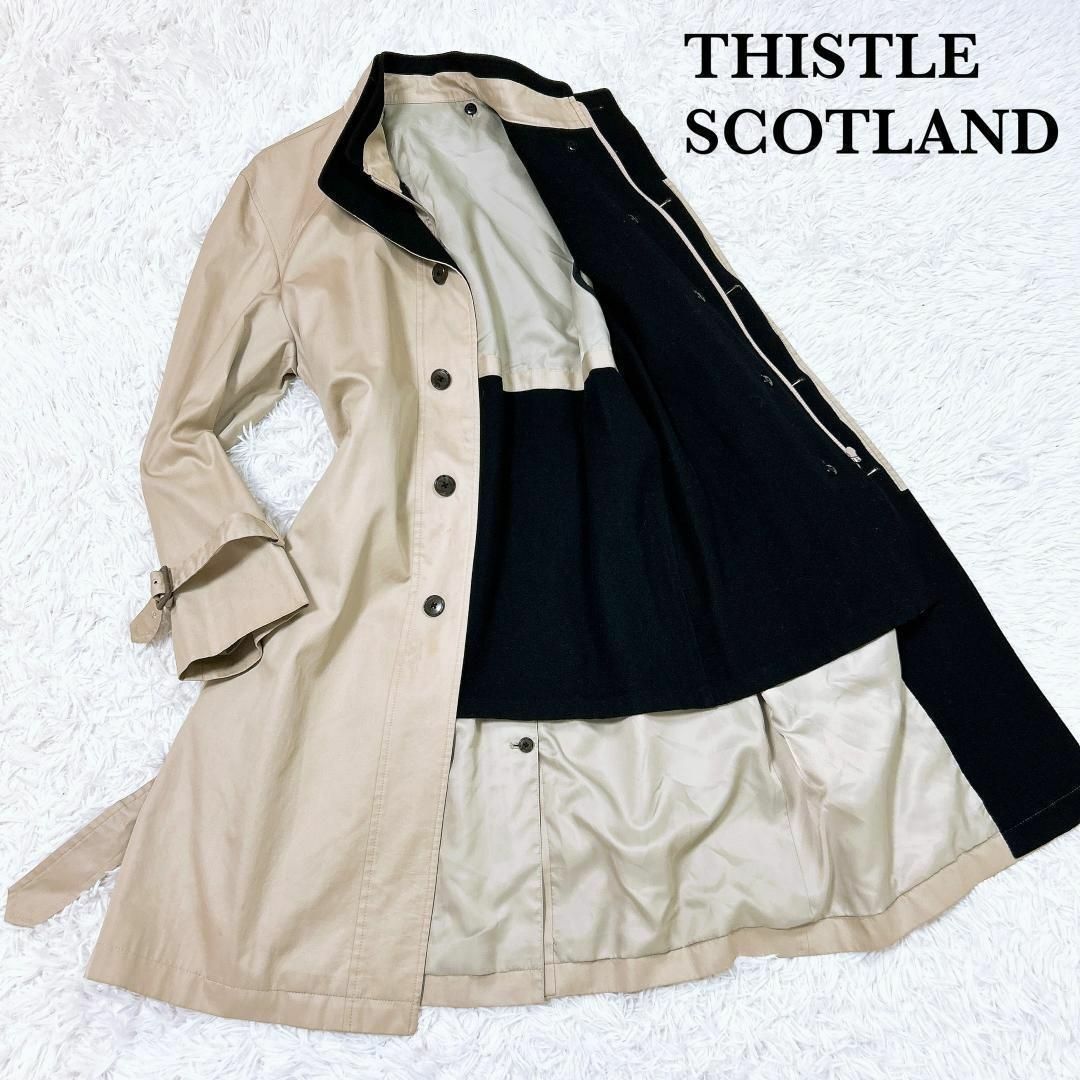 ■THISTLE SCOTLANDカシミヤライナー付トレンチコート 比翼 メンズのジャケット/アウター(トレンチコート)の商品写真