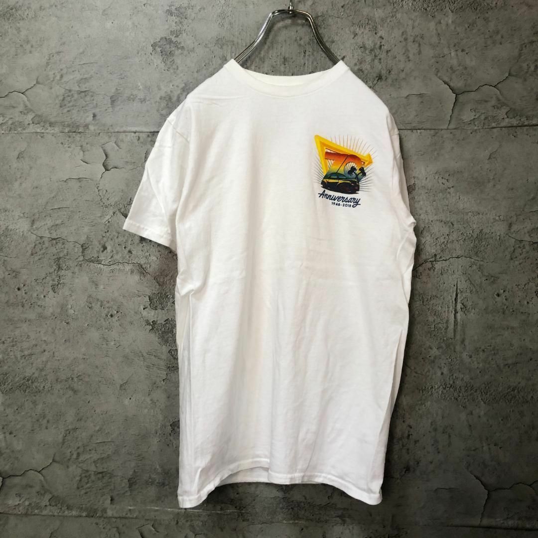 Annivenaany ハンバーガー バックプリント アメ車 Tシャツ メンズのトップス(Tシャツ/カットソー(半袖/袖なし))の商品写真
