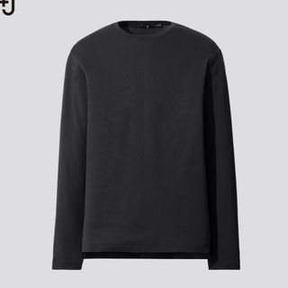 ユニクロ(UNIQLO)の新品 ＋J ユニクロ スーピマコットンクルーネックT ブラック ロンT XXL(Tシャツ/カットソー(七分/長袖))