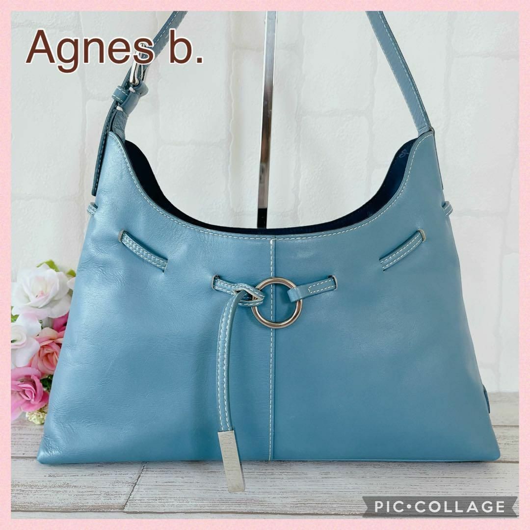 agnes b.(アニエスベー)のアニエスベー Agnes b. ハンドバッグ  ワンショルダー レザー ブルー レディースのバッグ(ショルダーバッグ)の商品写真