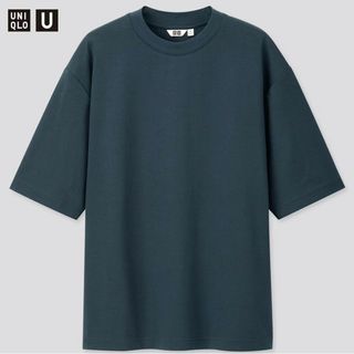 ユニクロ(UNIQLO)の新品  ユニクロU エアリズムコットンオーバーサイズT ブルー 3XL(Tシャツ/カットソー(半袖/袖なし))