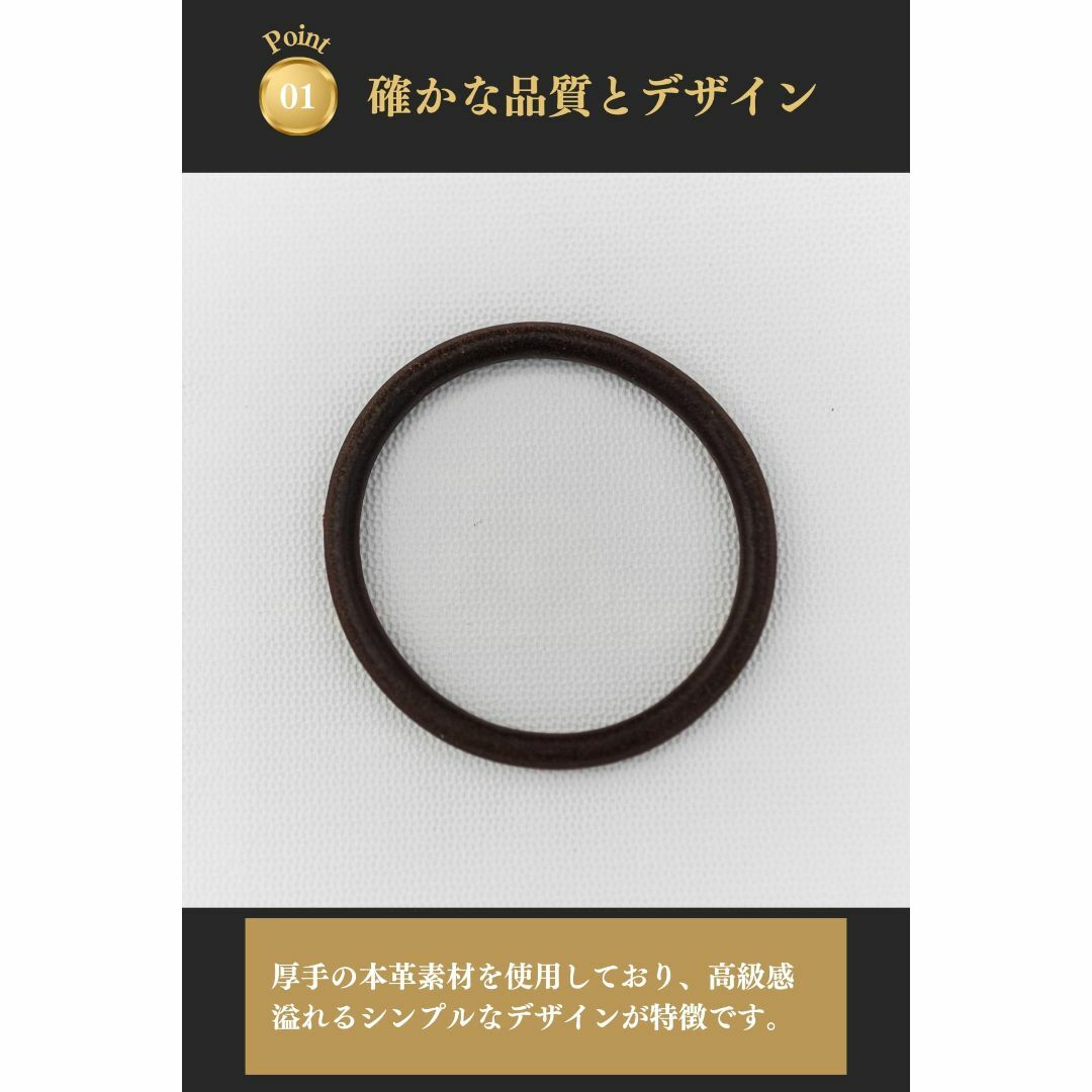 [ゴロクロ] ブレスレット レザー 【革 バングル 茶 】 メンズ レディース  レディースのアクセサリー(その他)の商品写真