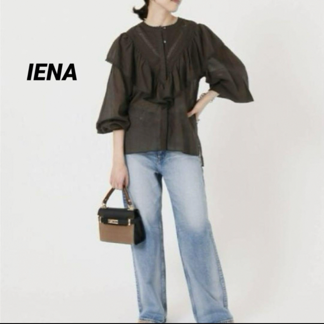 IENA(イエナ)のIENA イエナ★コットンボイル　ピンタック　レース　フリル　ブラウス レディースのトップス(シャツ/ブラウス(長袖/七分))の商品写真