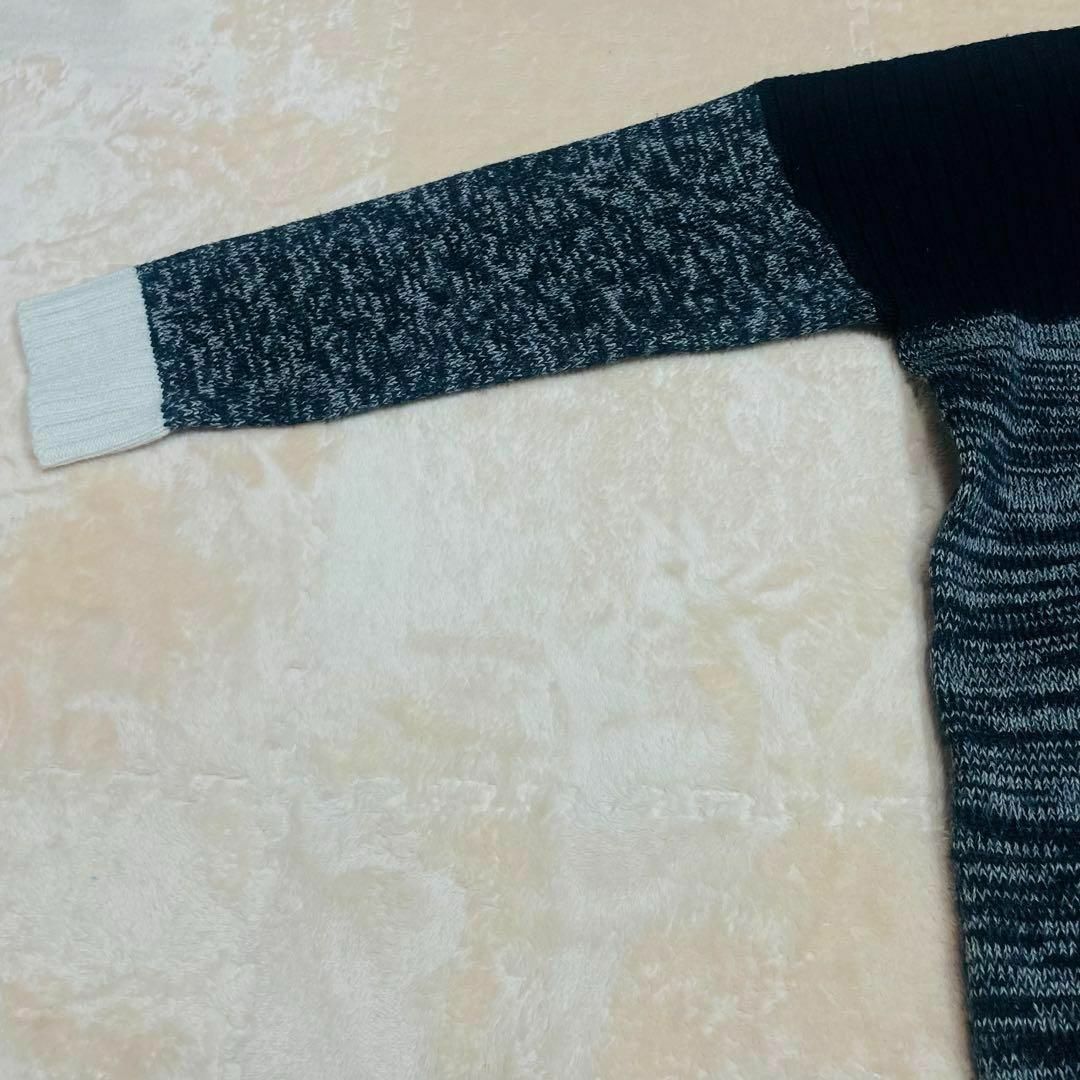 リムランド セーター ニット ボーダー ブロッキング ネイビー 黒 白 384 メンズのトップス(ニット/セーター)の商品写真