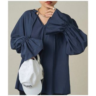 ラウンジドレス(Loungedress)のLoungedress 2WAYスキッパーブラウス （ネイビー）(シャツ/ブラウス(長袖/七分))