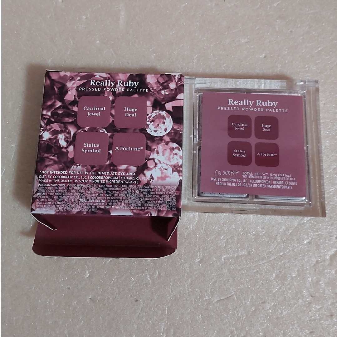 colourpop(カラーポップ)の【未使用※】カラーポップ プレスドパウダーパレットreally ruby コスメ/美容のベースメイク/化粧品(アイシャドウ)の商品写真