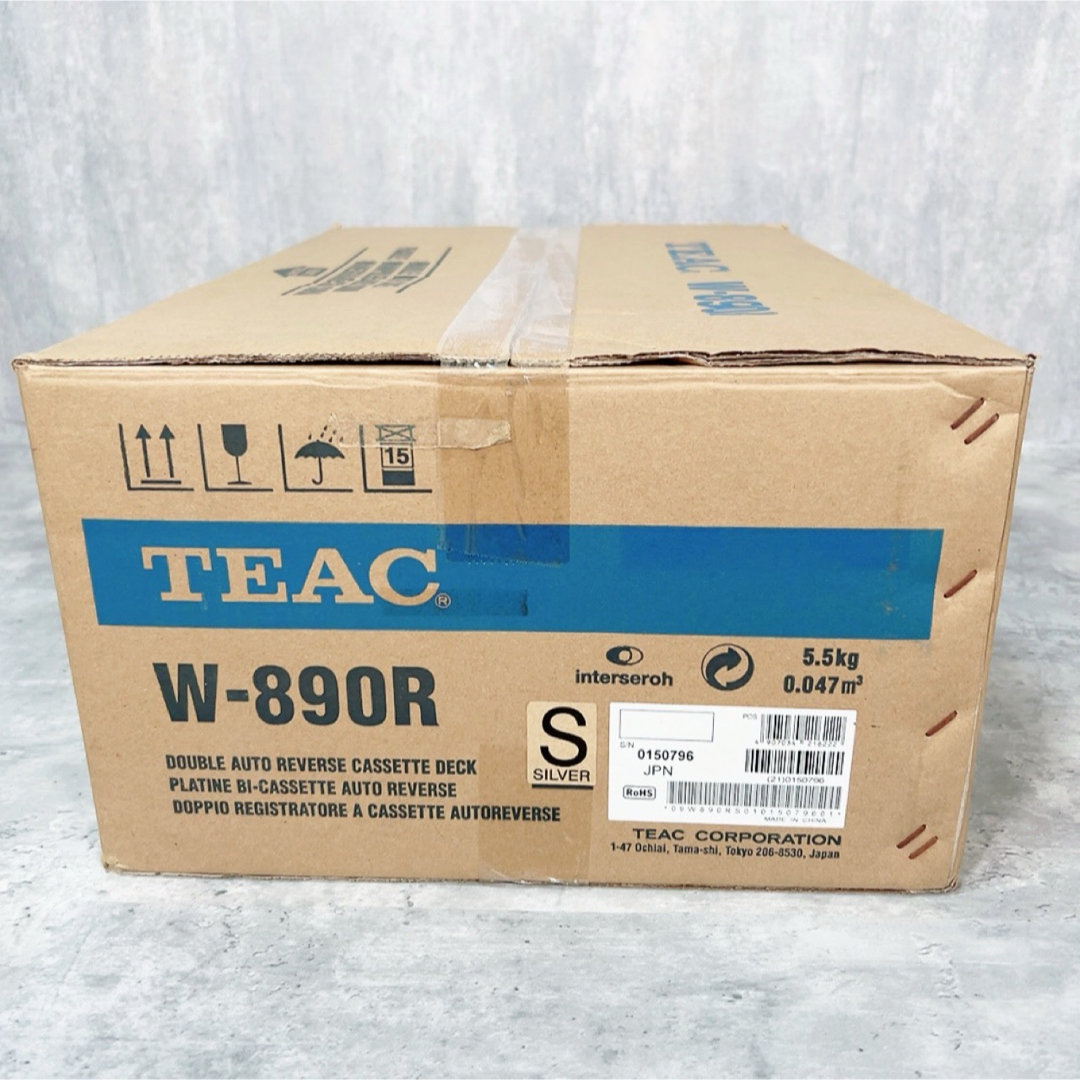 Z158 【未使用】TEAC W-890R カセットデッキ ダブルオートリバース スマホ/家電/カメラのオーディオ機器(その他)の商品写真
