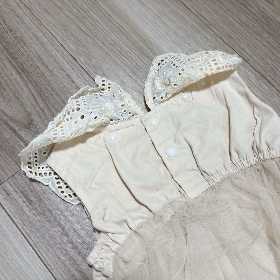 プティマインH&M女の子ベビー服3枚セットワンピースロンパースガール7080 キッズ/ベビー/マタニティのベビー服(~85cm)(カバーオール)の商品写真