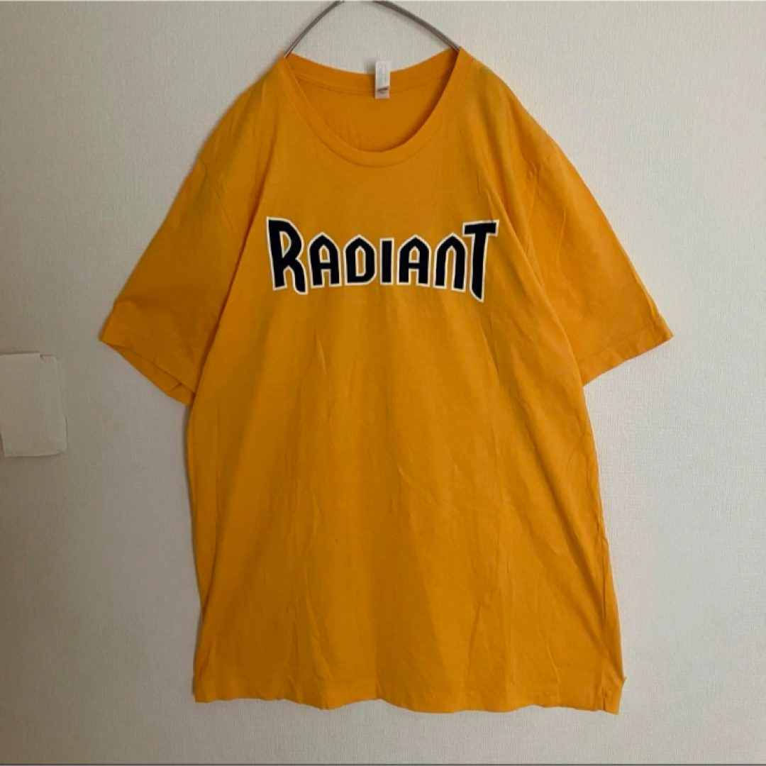 RADIANTカレッジビッグロゴTシャツオーバーサイズ雰囲気古着イエローtシャツ メンズのトップス(Tシャツ/カットソー(半袖/袖なし))の商品写真