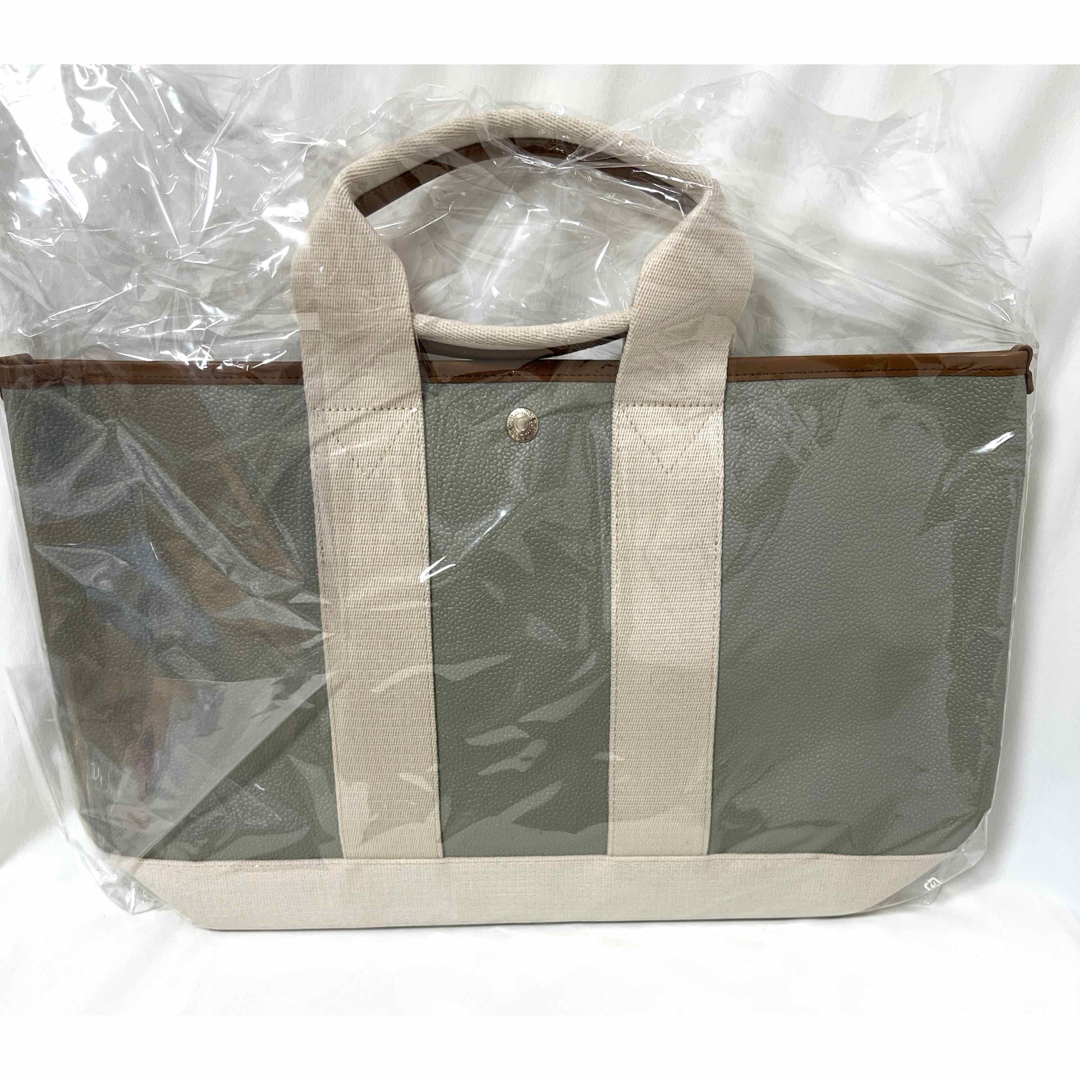 TOPKAPI(トプカピ)のグリーングレー トプカピ スコッチグレイン ネオレザー トートバッグ A4 レディースのバッグ(トートバッグ)の商品写真