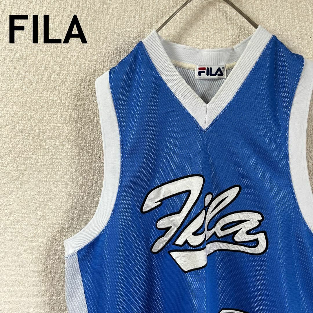 FILA(フィラ)のO3 FILA タンクトップ　ゲームシャツ　メッシュ　刺繍　Mメンズ メンズのトップス(タンクトップ)の商品写真