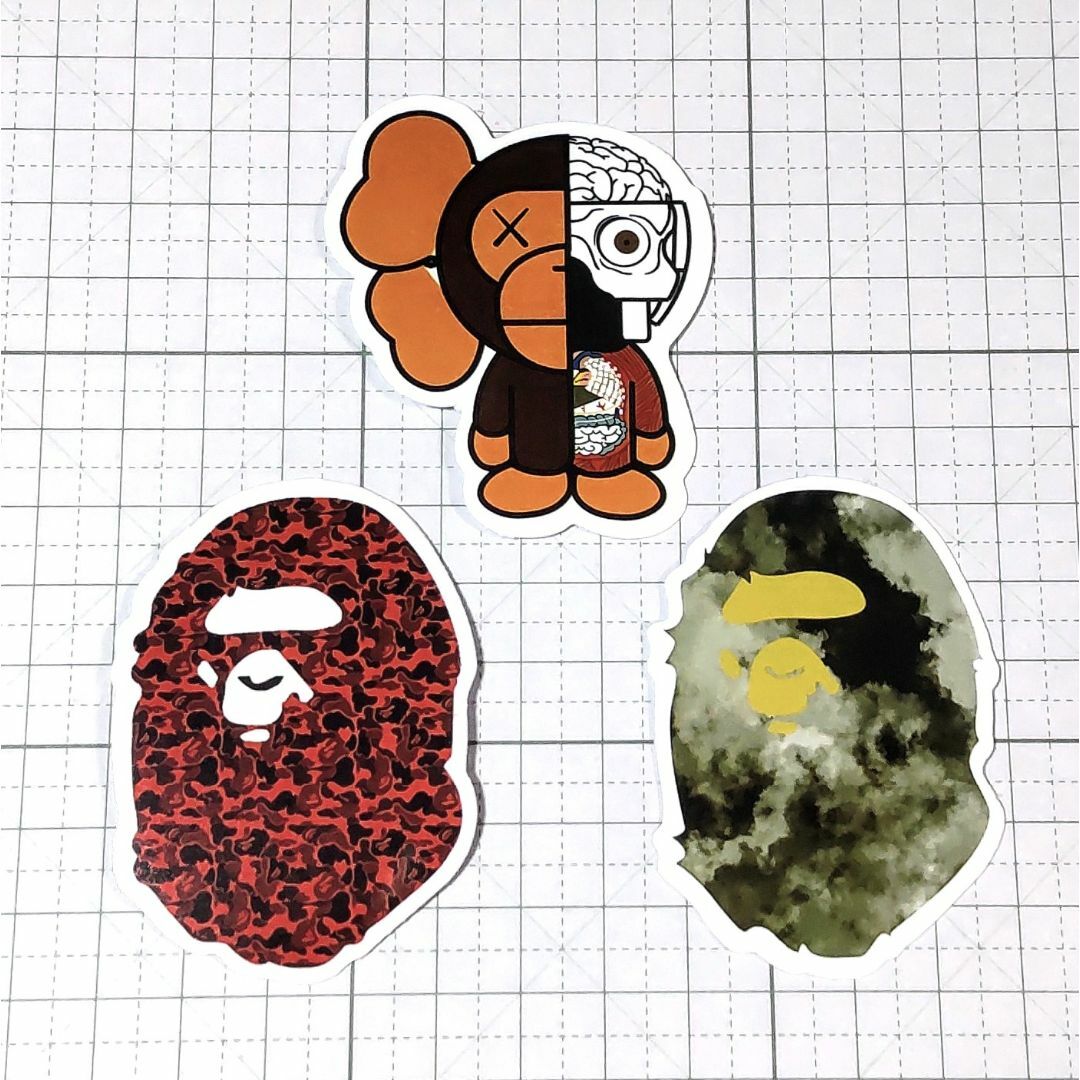 A BATHING APE(アベイシングエイプ)の17 A BATHING APE エイプ ステッカー3枚セット メンズのファッション小物(その他)の商品写真