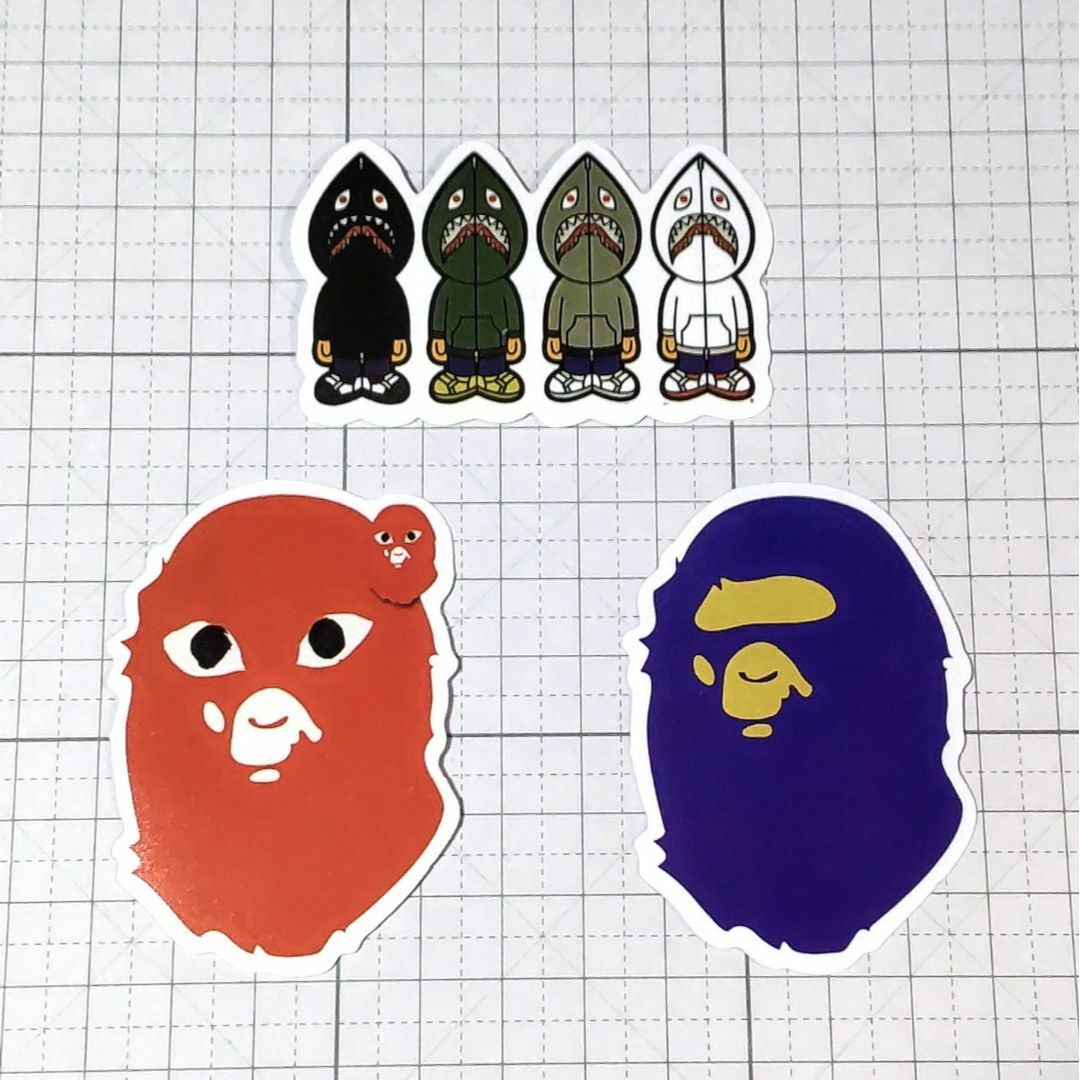 A BATHING APE(アベイシングエイプ)の18 A BATHING APE エイプ ステッカー3枚セット メンズのファッション小物(その他)の商品写真