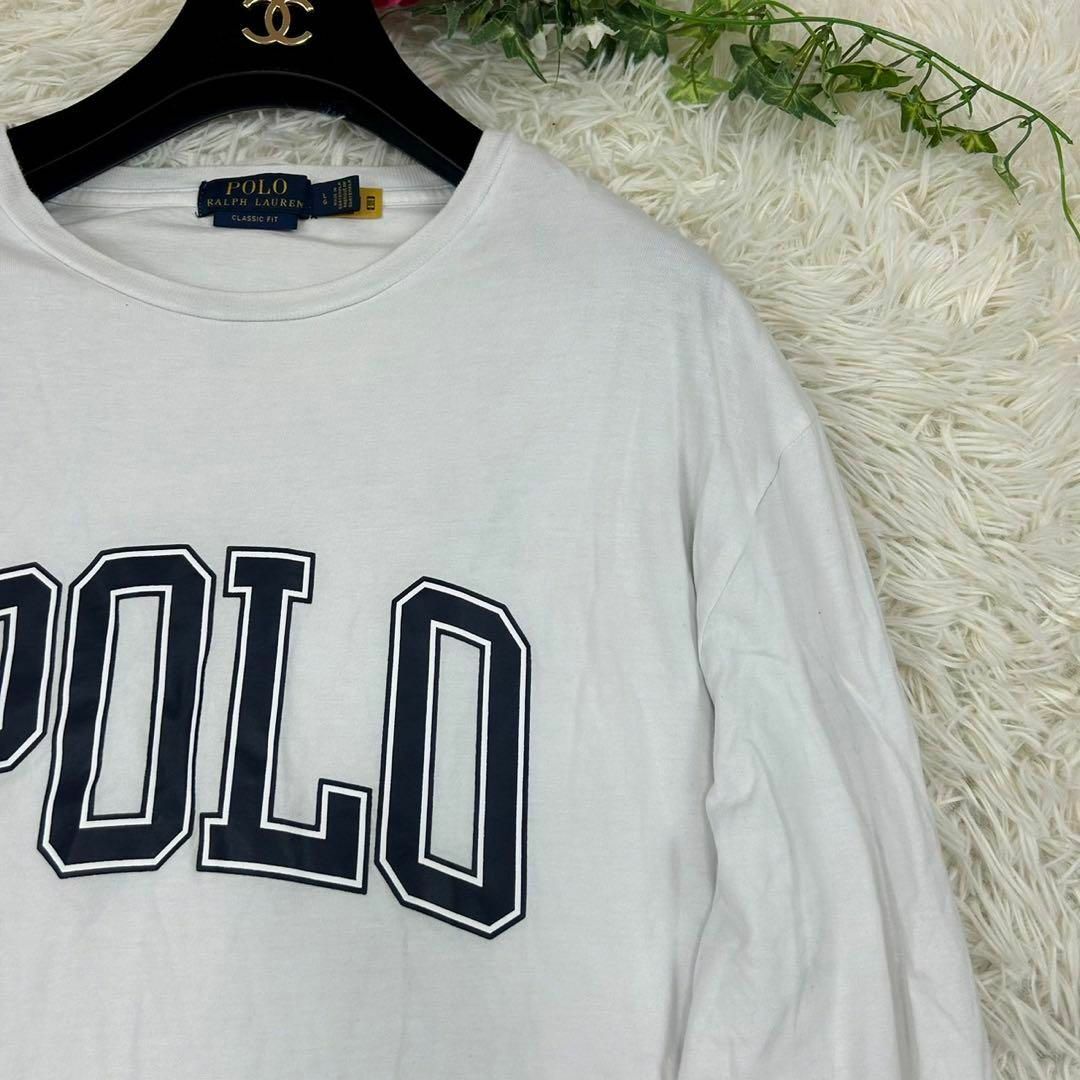 POLO RALPH LAUREN(ポロラルフローレン)のポロラルフローレン メンズ ロンT ロゴプリント ホワイト L (A356 メンズのトップス(シャツ)の商品写真