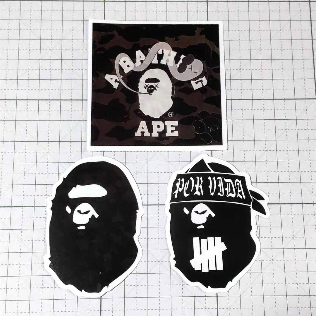 A BATHING APE(アベイシングエイプ)の19 A BATHING APE エイプ ステッカー3枚セット メンズのファッション小物(その他)の商品写真