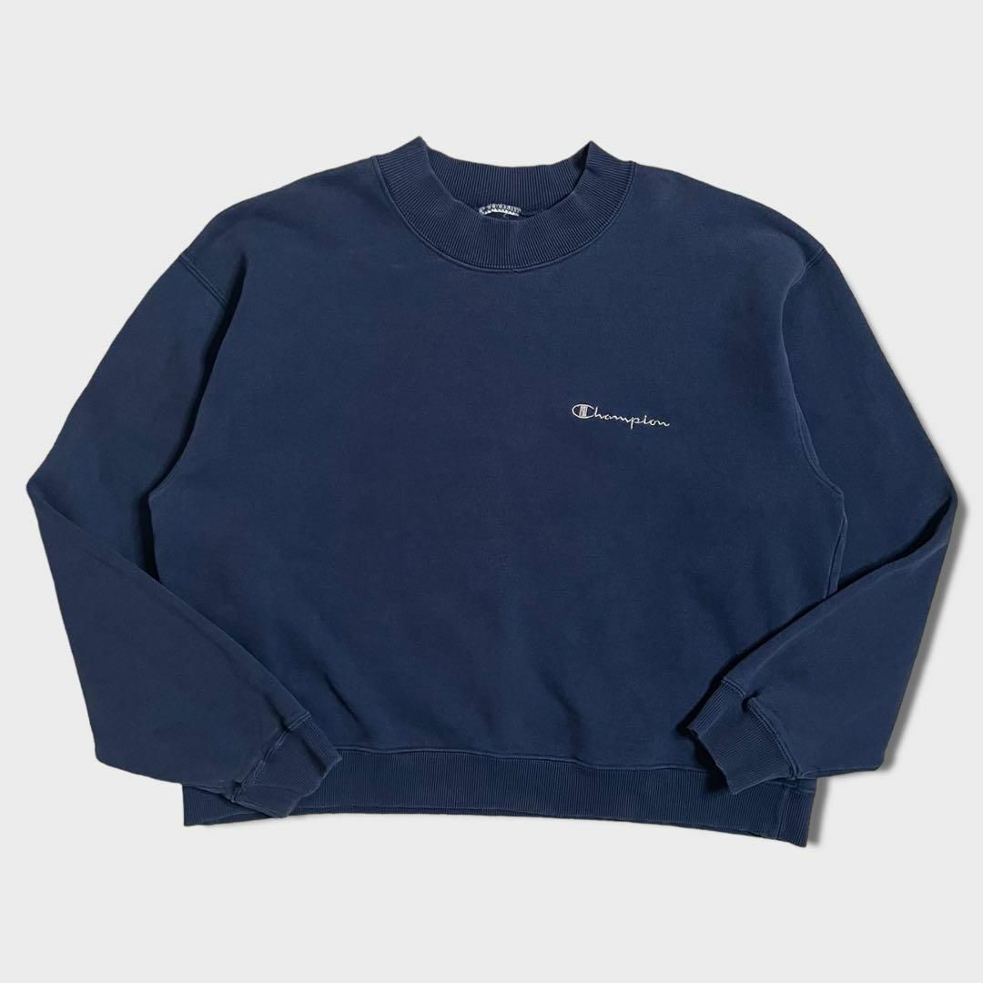 Champion(チャンピオン)のchampion　90年代　スウェット　短丈　刺繍ロゴ　ワンポイント　紺色 その他のその他(その他)の商品写真