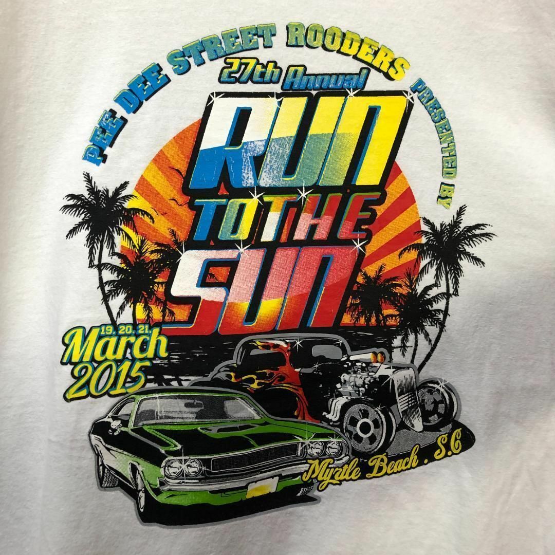 RUN TO THE SUN アメ車 ホッドロッド デザイン Tシャツ メンズのトップス(Tシャツ/カットソー(半袖/袖なし))の商品写真
