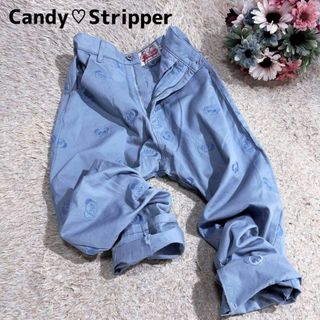 【Candy Stripper】キャンスパ パンダ♡パンツ カーゴ くすみブルー(ワークパンツ/カーゴパンツ)