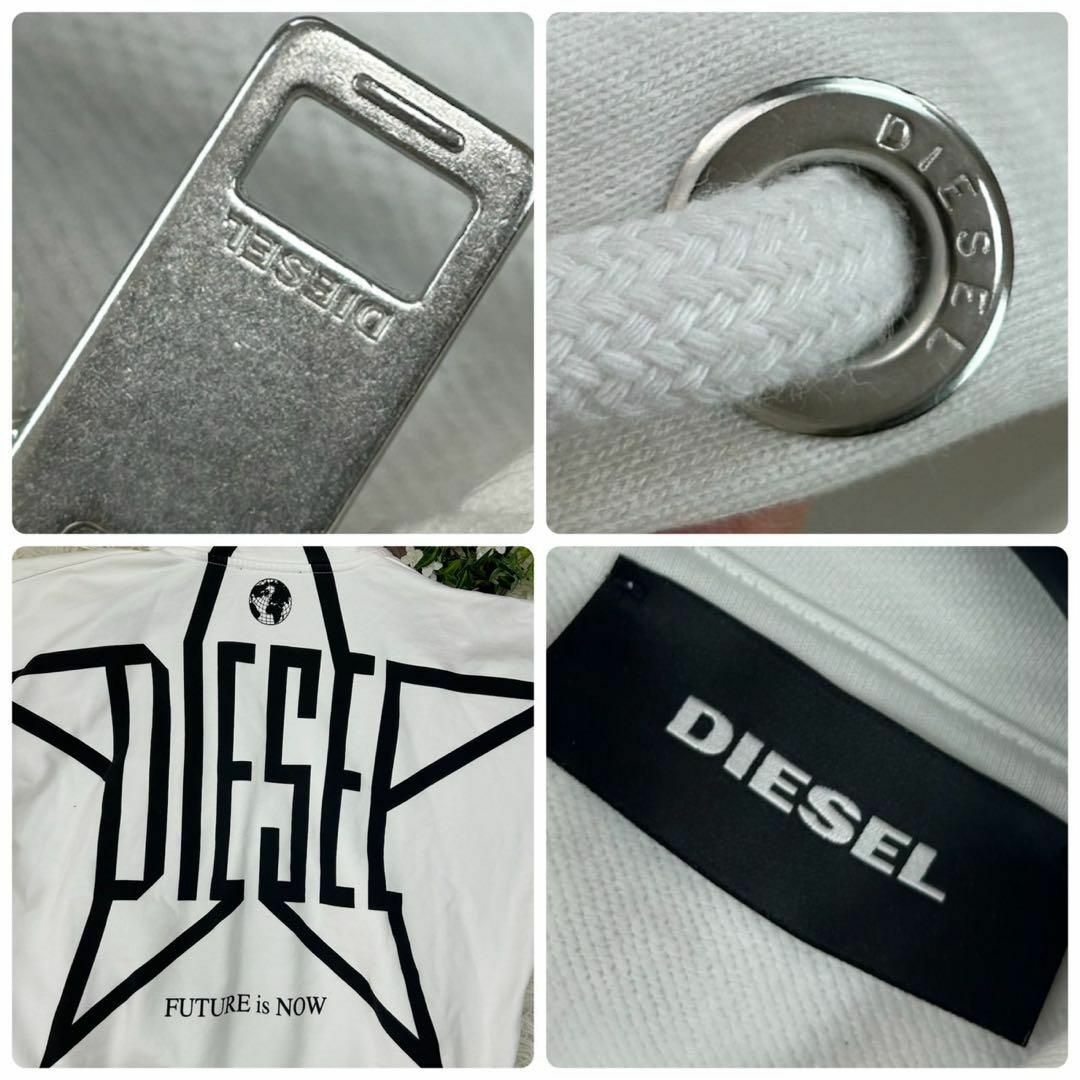 DIESEL(ディーゼル)のディーゼル メンズ パーカー ホワイト 新品未使用 タグ付き M (A350 メンズのトップス(パーカー)の商品写真