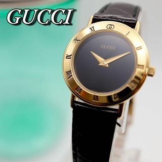 グッチ(Gucci)の美品！GUCCI ローマンベゼル ゴールド ラウンド レディース腕時計 510(腕時計)