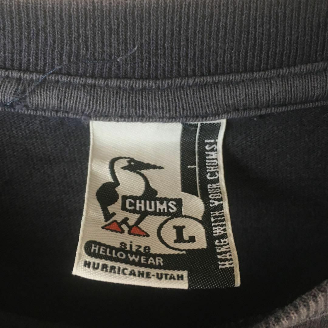 CHUMS(チャムス)のH2 チャムス　Tシャツ 半袖　ブランドロゴ　Ｌメンズ コットン　ネイビー メンズのトップス(Tシャツ/カットソー(半袖/袖なし))の商品写真