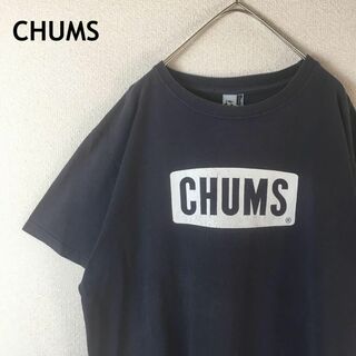 チャムス(CHUMS)のH2 チャムス　Tシャツ 半袖　ブランドロゴ　Ｌメンズ コットン　ネイビー(Tシャツ/カットソー(半袖/袖なし))