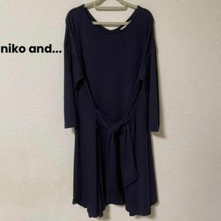 ニコアンド(niko and...)の608【表記4】niko and... ワンピース シンプル ネイビー オシャレ(ひざ丈ワンピース)