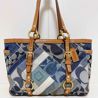 コーチ(COACH)の☆激安☆送料無料☆COACHコーチシグネチャーキャンバス×レザーハンドバッグ☆(ハンドバッグ)