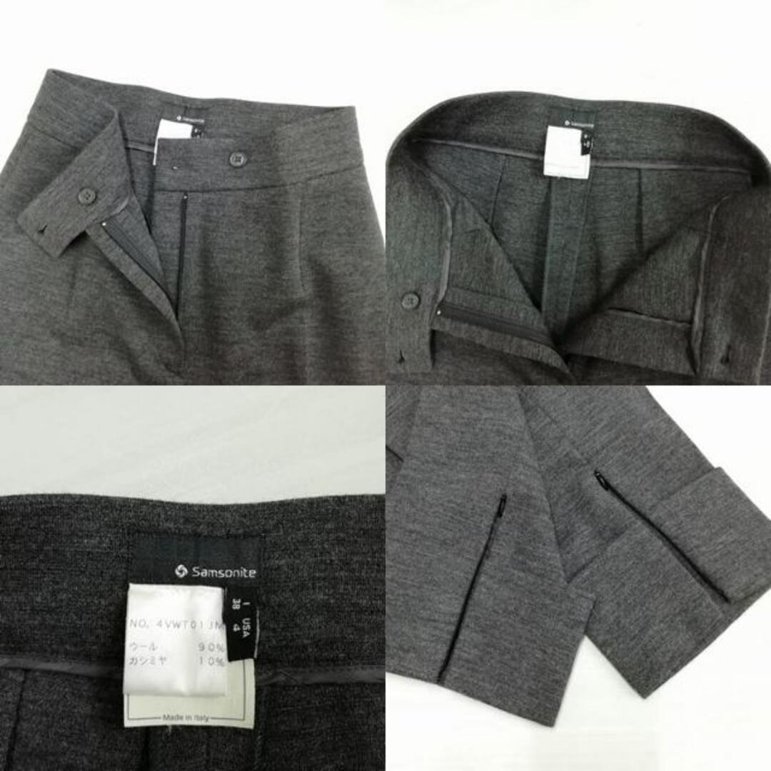 Samsonite(サムソナイト)のカシミヤ混 ニット ジャージー スーツ セットアップ ジャケット パンツ 美品 レディースのフォーマル/ドレス(スーツ)の商品写真