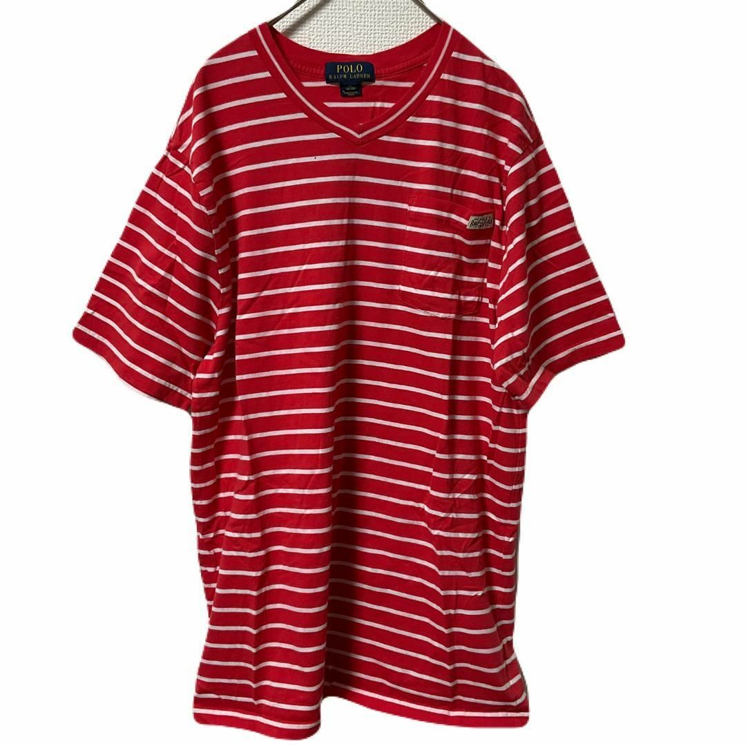 POLO RALPH LAUREN(ポロラルフローレン)の90s 古着 ポロラルフローレン Tシャツ XL ボーダー 刺繍 トップス メンズのトップス(Tシャツ/カットソー(半袖/袖なし))の商品写真