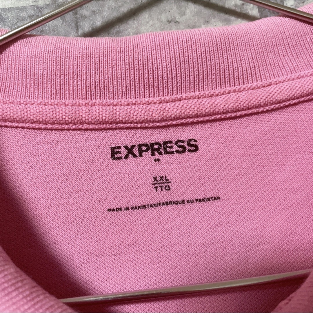 EXPRESS(エクスプレス)のUSA古着　ポロシャツ　XXL　ピンク　ワンポイント　ロゴ　半袖　EXPRESS メンズのトップス(ポロシャツ)の商品写真